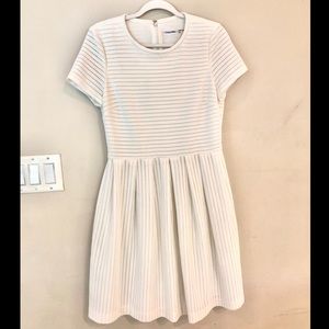 Calvin Klein White Fit and Flare Eyelet Dress